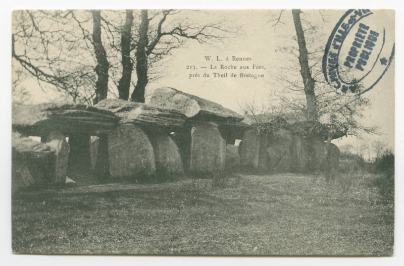 Carte postale ancienne 213. - La Roche aux Fées, près du Theil de Bretagne.