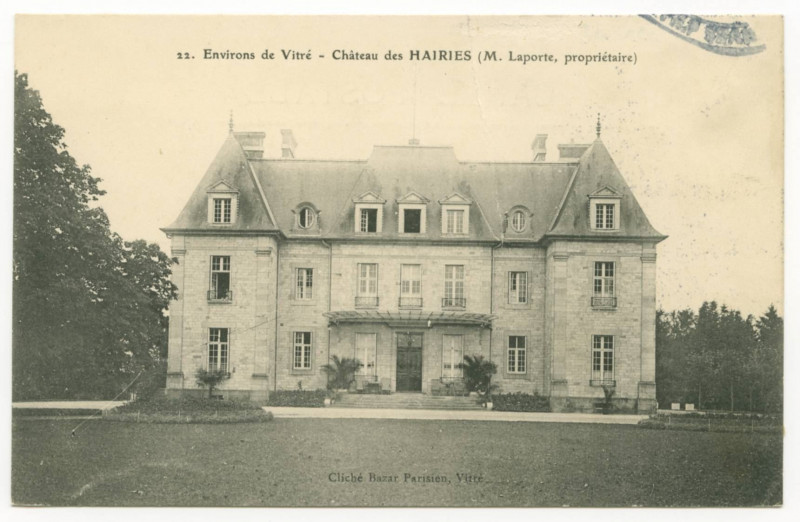 Carte postale ancienne 22. Environs de Vitré - Château des Hairies (M. Laporte, propriétaire).