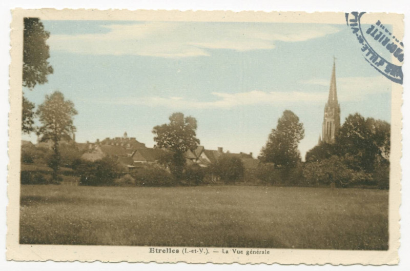 Carte postale ancienne Etrelles (I.-et-V.). - La Vue Generale.
