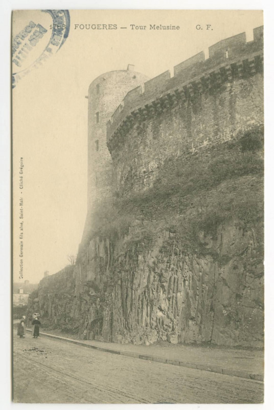 Carte postale ancienne 1788. Fougeres _ Tour Melusine. G. F.
