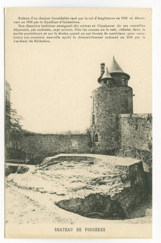 Carte postale ancienne Chateau De Fougeres.