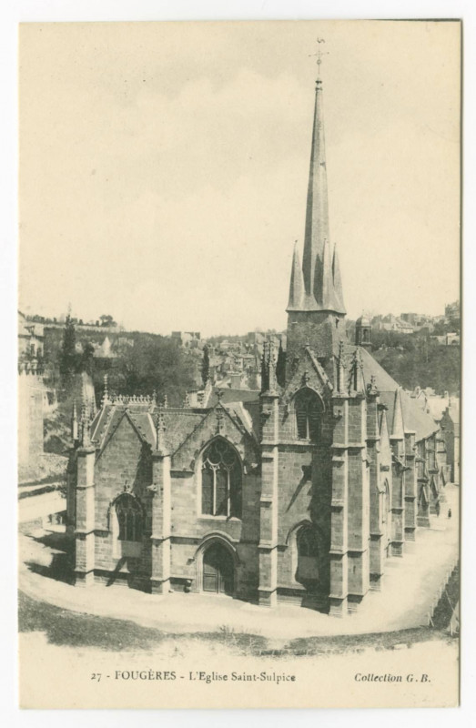 Carte postale ancienne 27 - Fougeres - L'Eglise Saint-Sulpice.