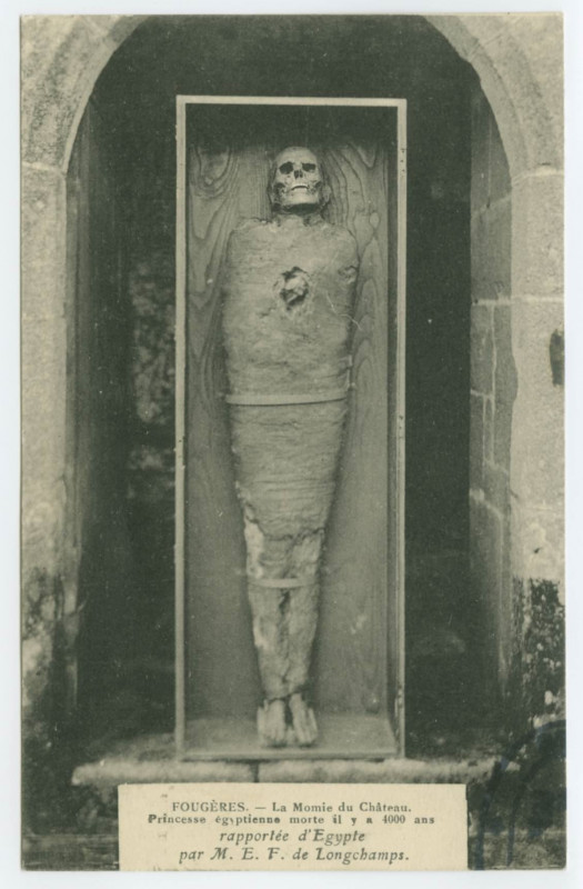 Carte postale ancienne Fougeres. - La Momie du Château.