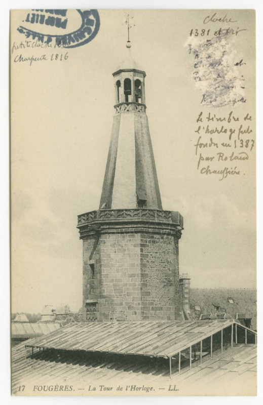 Carte postale ancienne 17 Fougeres. _ La Tour de l'Horloge.