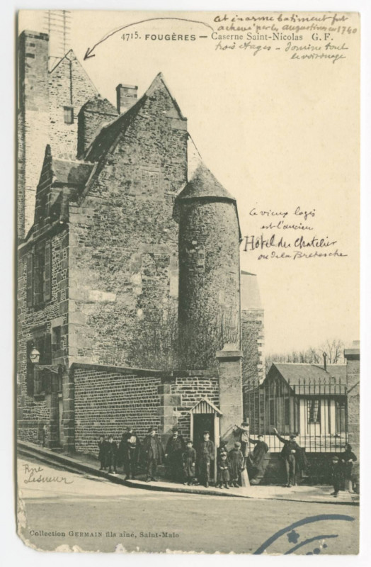 Carte postale ancienne 4715. Fougeres _ Caserne Saint-Nicolas G. F.