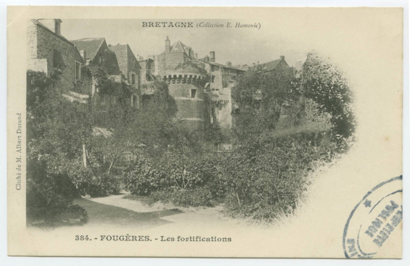 Carte postale ancienne 384. - Fougeres. - Les fortifications.