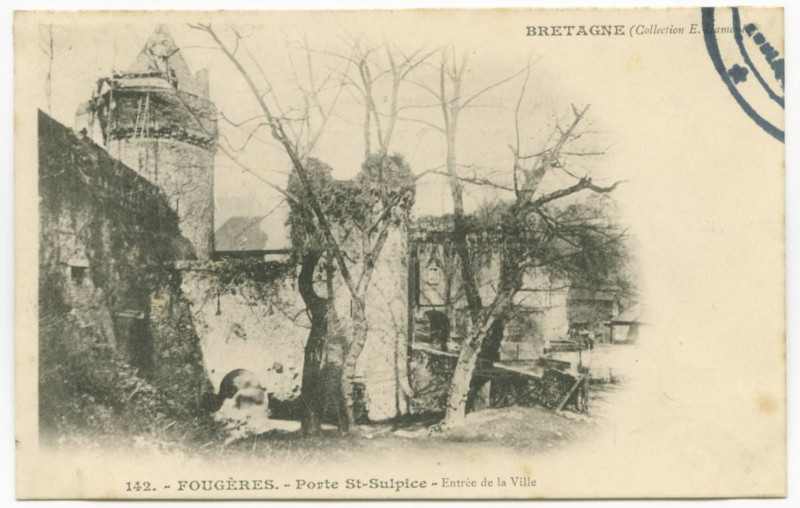 Carte postale ancienne 142. - Fougeres. - Porte St-Sulpice - Entrée de la Ville.