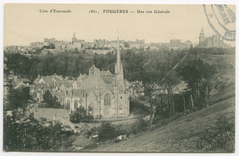 Carte postale ancienne 1861. Fougeres _ Une Vue Generale.