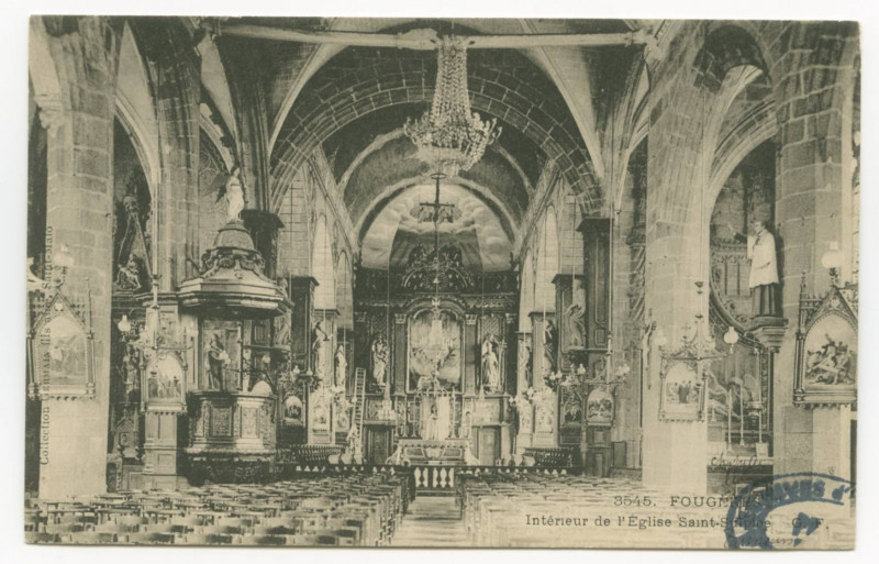 Carte postale ancienne 3545. Fougeres - Intérieur de l'Eglise Saint-Sulpice G. F.