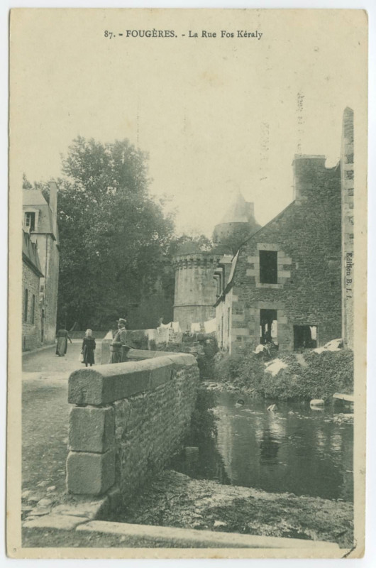 Carte postale ancienne 87. - Fougeres. - La Rue Fos Kéraly.