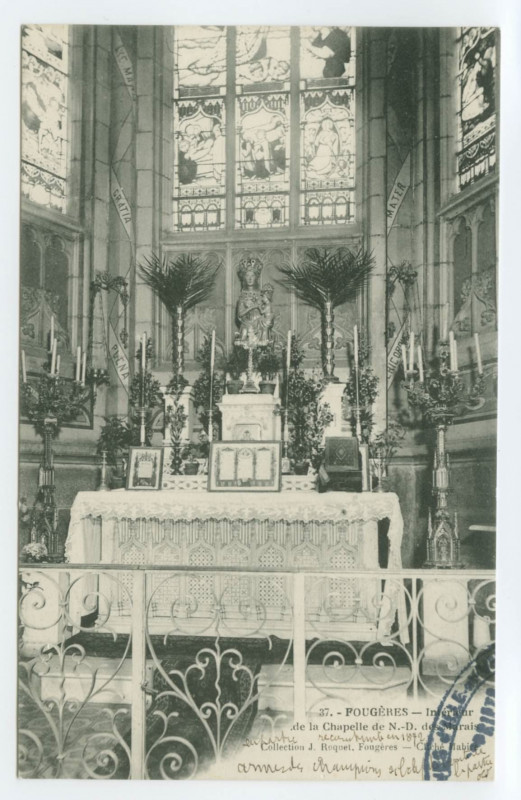 Carte postale ancienne 37. - Fougeres - Intérieur de la Chapelle de N.-D. des Marais.