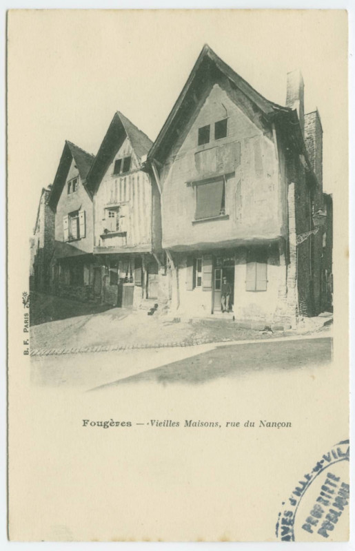 Carte postale ancienne Fougères - Vieilles Maisons, Rue du Nançon.
