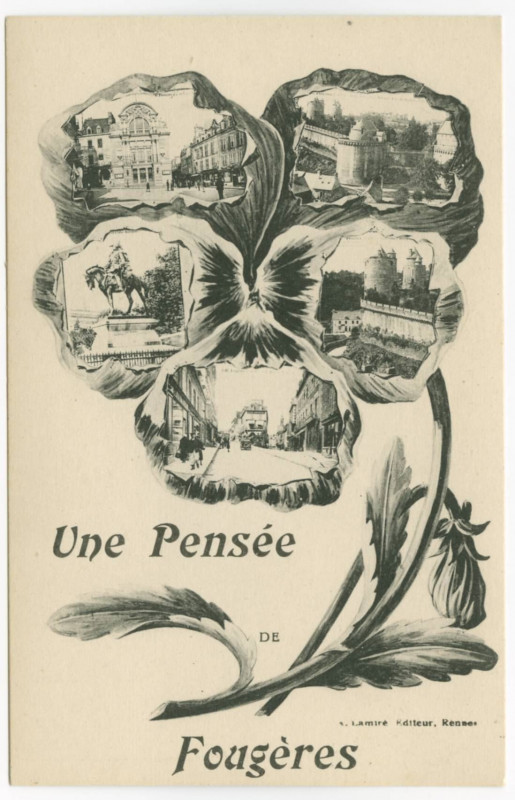 Carte postale ancienne Une Pensée de Fougères.