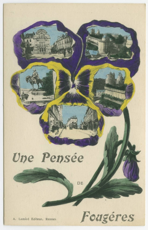 Carte postale ancienne Une Pensée de Fougères.