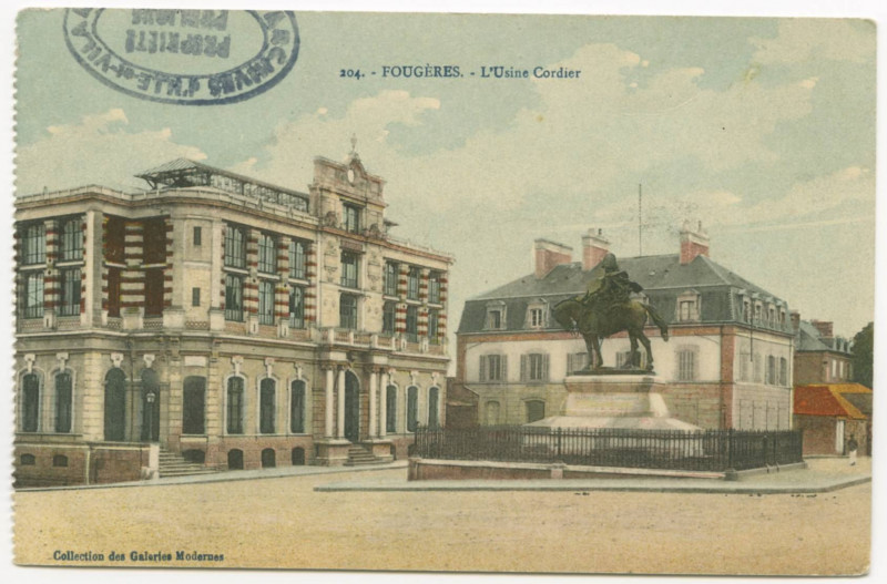 Carte postale ancienne 204. - Fougeres. - L'Usine Cordier.