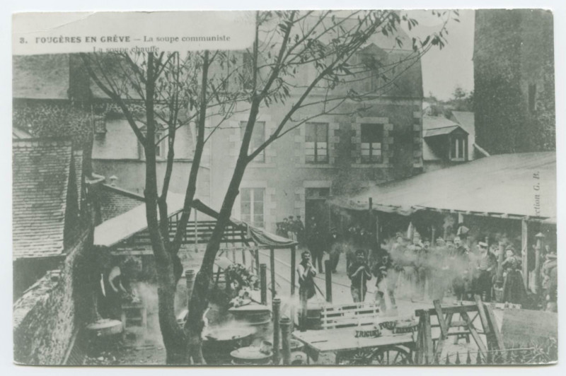 Carte postale ancienne 3. Fougeres En Greve - La soupe communiste.