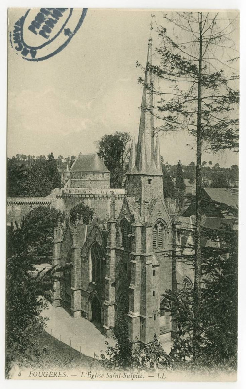 Carte postale ancienne 4 Fougeres - Eglise Saint-Sulpice.