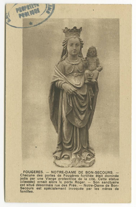 Carte postale ancienne Fougeres - Notre-Dame de Bon-Secours.