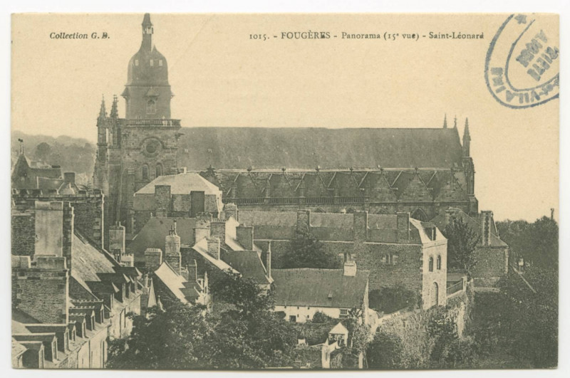 Carte postale ancienne 1015. - Fougeres - Panorama (15e vue) - Saint-Léonard.