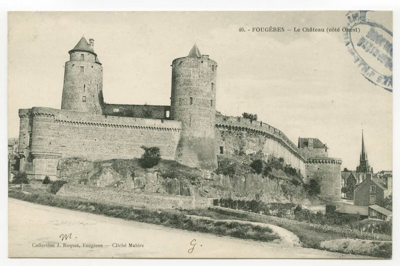 Carte postale ancienne 40. - Fougeres - Le Château (côté Ouest).