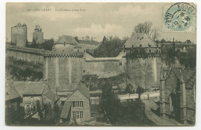 Carte postale ancienne 88 - Fougeres - Le Château (côté Sud).