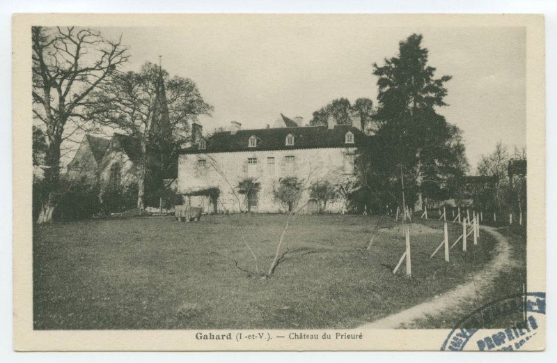 Carte postale ancienne Gahard (I.-et-V.). - Château du Prieuré.