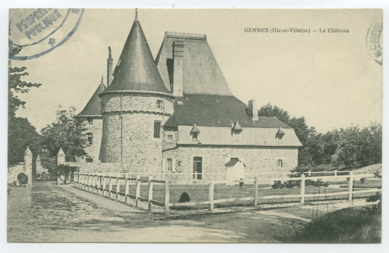 Carte postale ancienne Gennes (Ille-et-Vilaine) - Le Château.
