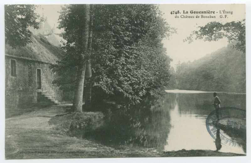 Carte postale ancienne 4748. La Gouesnière - L'Etang du Château de Bonaban.