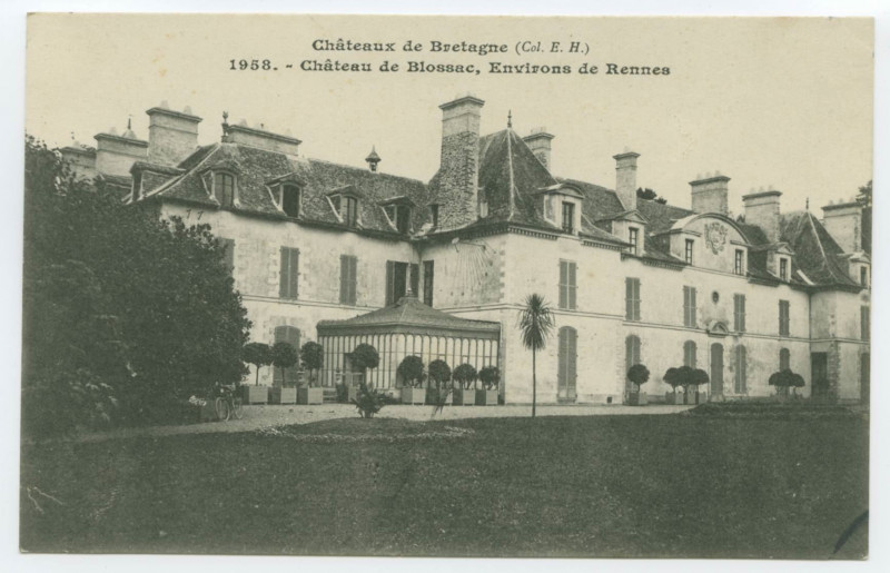 Carte postale ancienne 1958. - Château de Blossac, Environs de Rennes.