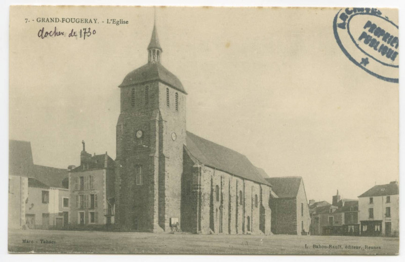 Carte postale ancienne 7. - Grand-Fougeray. L'Eglise.