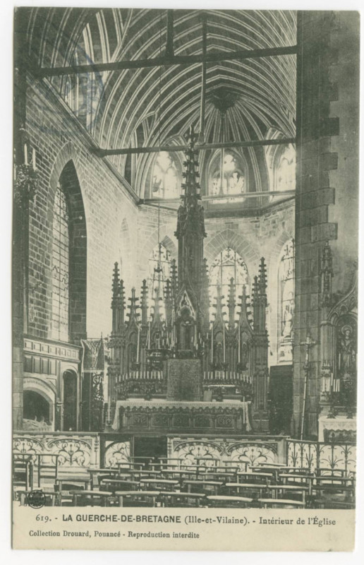 Carte postale ancienne 619. - La Guerche-Debretagne (Ille-et-Vilaine). - Intérieur de l'eglise.