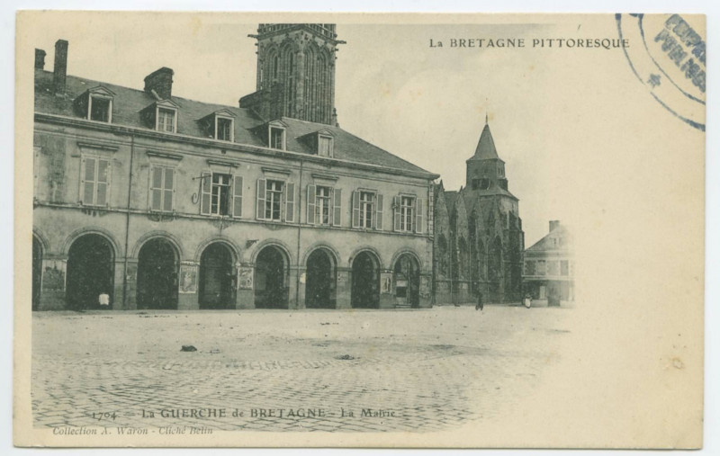 Carte postale ancienne 1704 - La Guerche de Bretagne - La Mairie.
