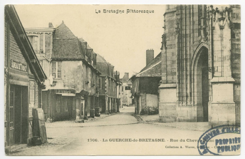 Carte postale ancienne 1706. - La Guerche-Debretagne. - Rue du Cheval-Blanc.
