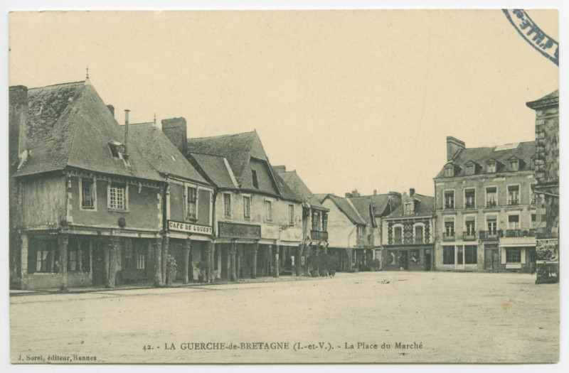 Carte postale ancienne 42. - La Guerche-Debretagne (I.-et-V.). - La Place du Marché.