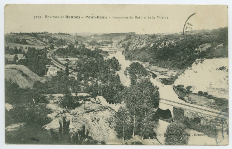 Carte postale ancienne 3173 - Environs de Rennes - Pont-Réan - Panorama du Boël et de la Vilaine.
