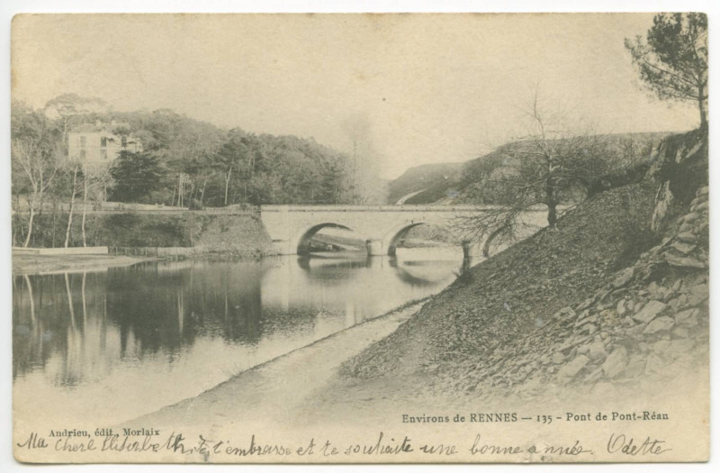 Carte postale ancienne Environs de Rennes -  135 - Pont de Pont-Réan.