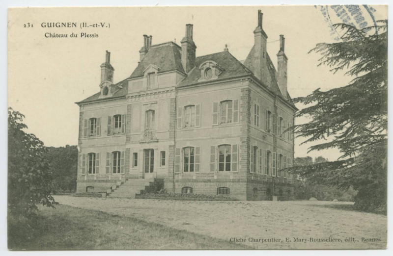 Carte postale ancienne 231  Guignen (Il.-et-V.) Château du Plessis.