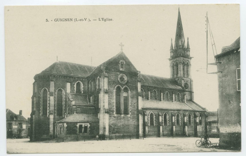 Carte postale ancienne 5. - Guignen (I.-et-V.). - L'Eglise.