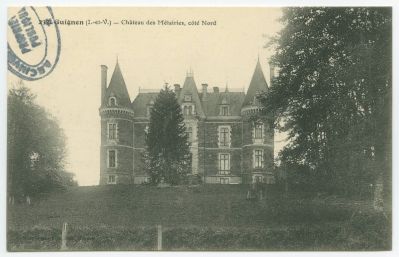 Carte postale ancienne 233. Guignene (I.-et-V.) - Château des Métairies, côté Nord.