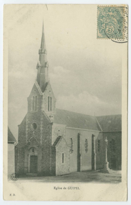 Carte postale ancienne Eglise de Guipel.