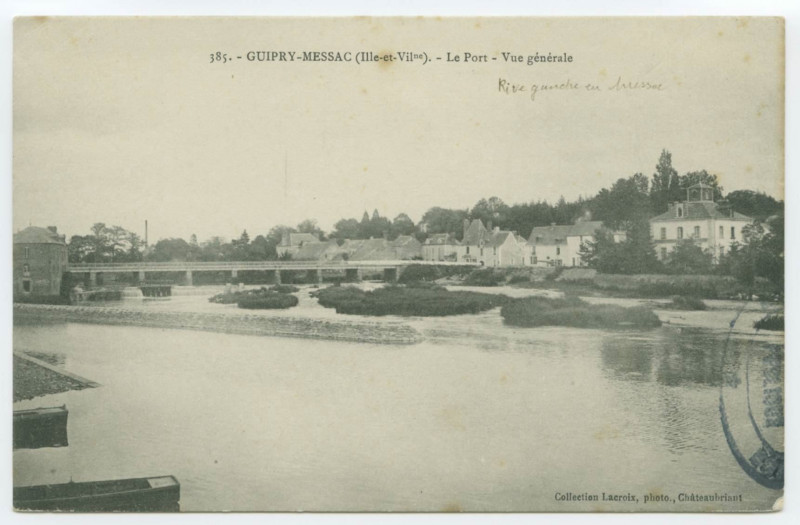 Carte postale ancienne 385. - Guipry-Messac (Ille-et-Vilne). - Le Port - Vue Generale.