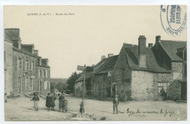 Carte postale ancienne Guipry (I.-et-V.) - Route du Port.