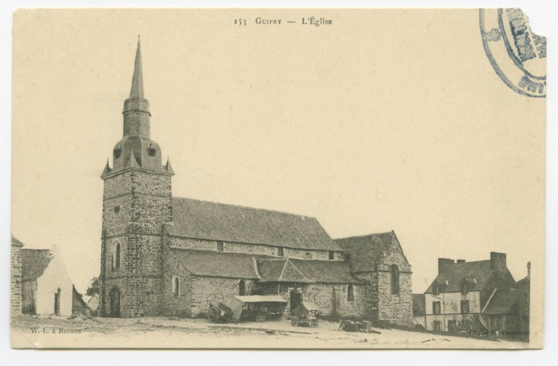 Carte postale ancienne 153  Guipry - L'Eglise.