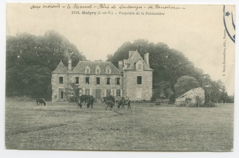 Carte postale ancienne 2158. Guipry (I.-et-V.) - Propriété de la Prévaulière.