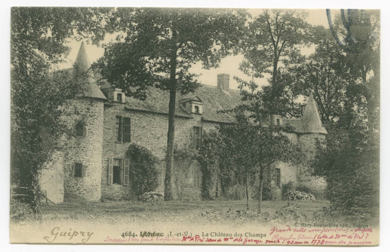 Carte postale ancienne 4684. Guipry (I.-et-V.) - Le Château des Champs.