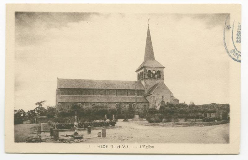 Carte postale ancienne 1 - Hede (I.-et-V.). - L'Eglise.