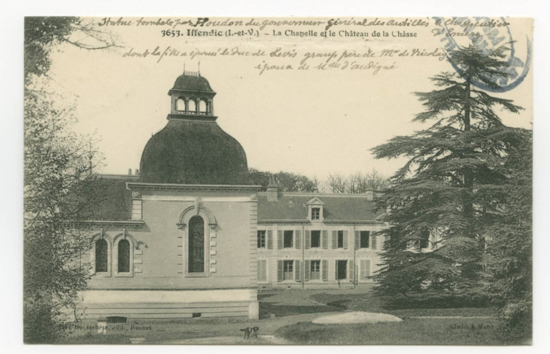 Carte postale ancienne 3653. Iffendic (I.-et-V.) - La Chapelle et le Château de la Châsse.