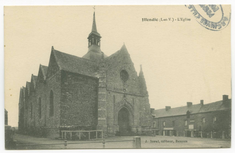 Carte postale ancienne Iffendic (I.-et-V.) - L'Eglise.