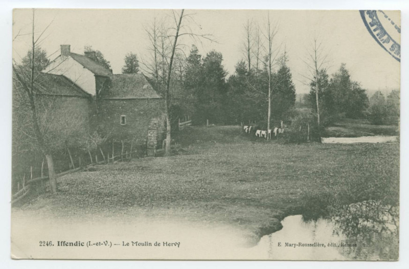 Carte postale ancienne 2246. Iffendic (I.-et-V.) - Le Moulin de Hervy.