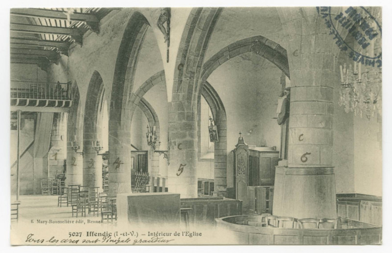 Carte postale ancienne 5027. Iffendic (I.-et-V.) - Intérieur de l'Eglise.